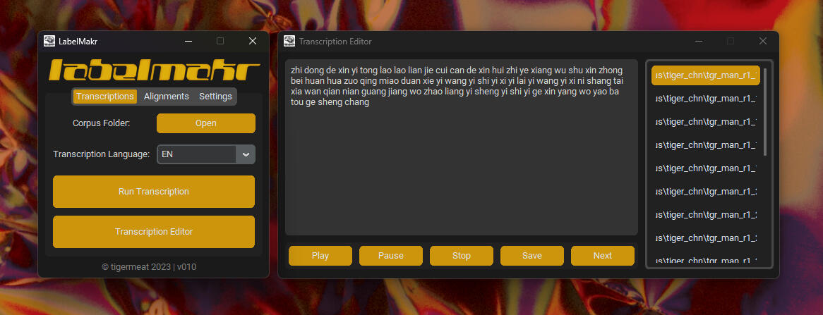 A screenshot of LabelMakr.